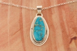 Genuine Kingman Turquoise Sterling Silver Pendant
